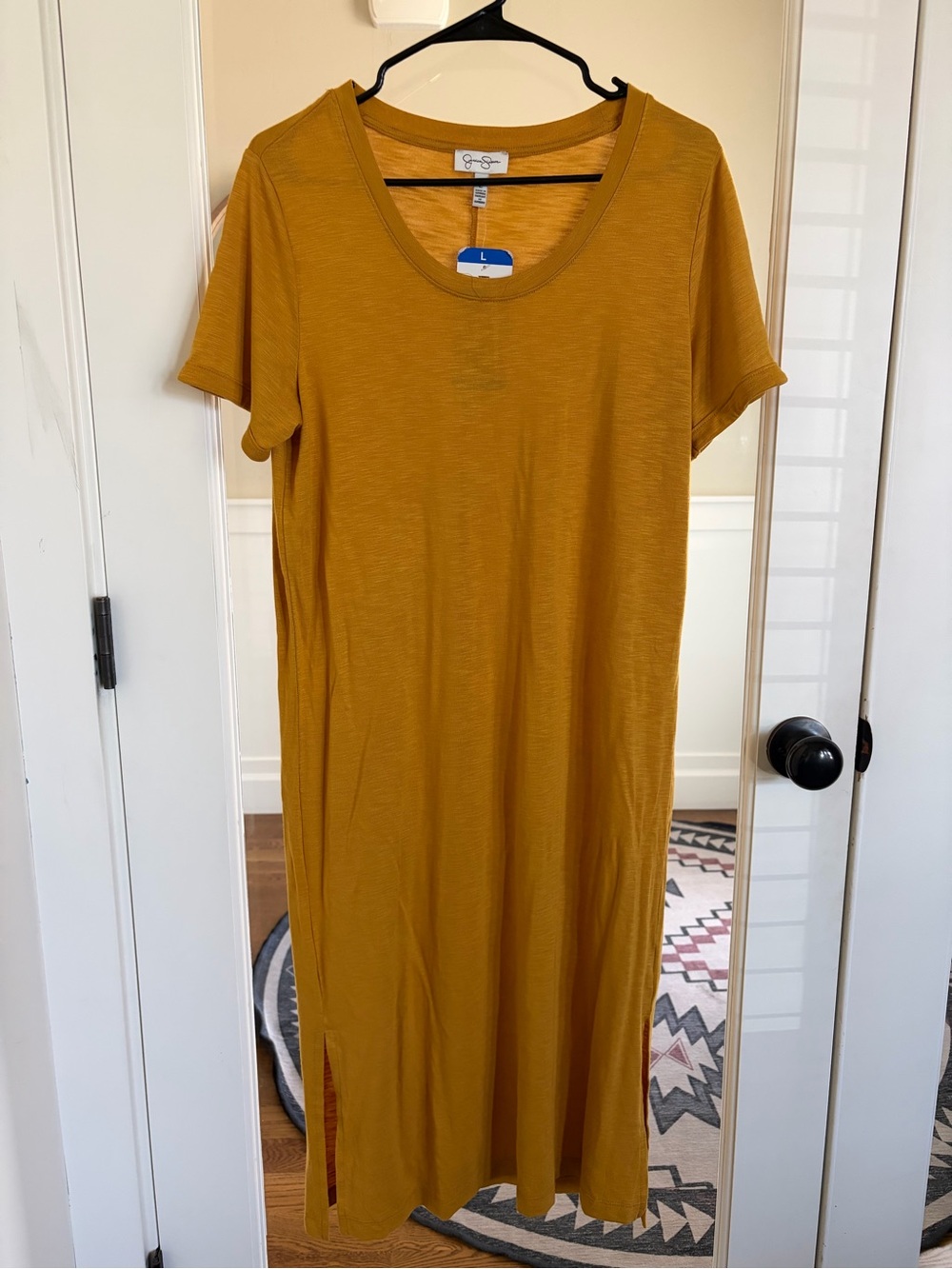 Jessica Simpson Mustard Scoop Neck Midi Dress